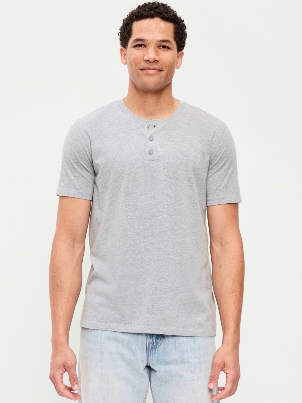 NWT Old Navy Men's Short Sleeve Henley T-Shirt in Gray, Size XXL